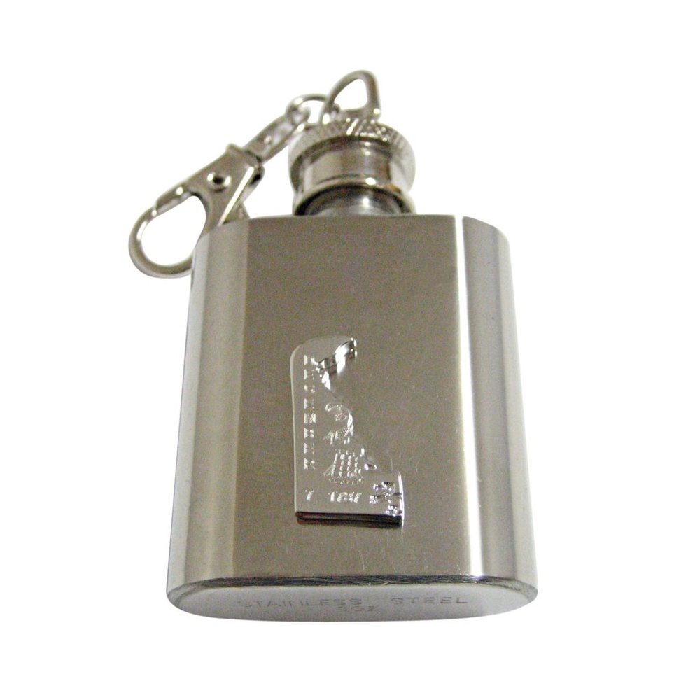 Delaware State Map Shape 1oz Keychain Flask